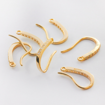 Srebrne bigle do kolczyków z cyrkoniami AG925 16mm