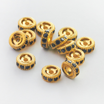 Srebrna przekładka oponka z czarnymi cyrkoniami AG925 6mm