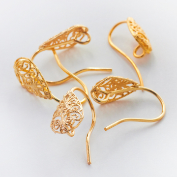 Srebrne bigle ozdobne filigranowe AG925 pozłacane 19mm