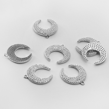 Srebrna zawieszka róg obfitości z cyrkoniami AG925 17mm