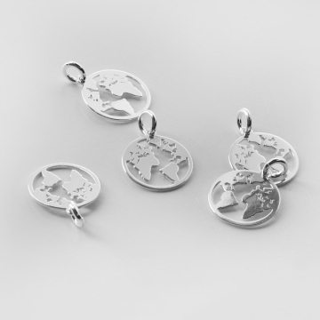 Srebrna zawieszka kulka ziemska AG925 12mm