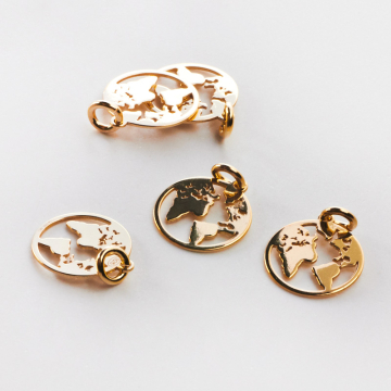 Srebrna zawieszka kulka ziemska AG925 pozłacana 12mm