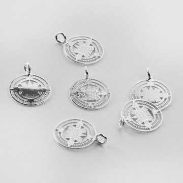 Srebrna zawieszka zwór Asteków AG925 15mm