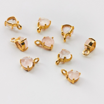 Srebrna zawieszka kryształ górski w kasetce AG925 pozłacany 6mm