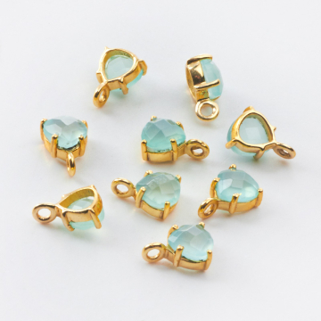 Srebrna zawieszka chalcedon turkusowy w kasetce AG925 pozłacany 6mm