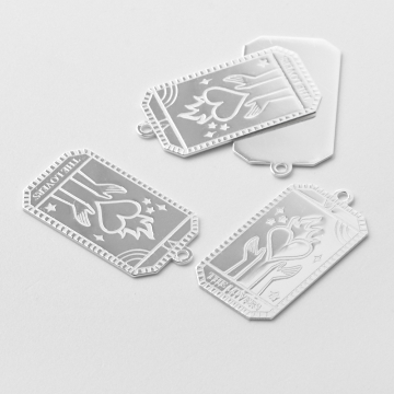 Srebrna zawieszka karta tarota kochankowie AG925 24,5mm