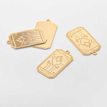 Srebrna zawieszka karta tarota kochankowie AG925 pozłacana 24,5mm