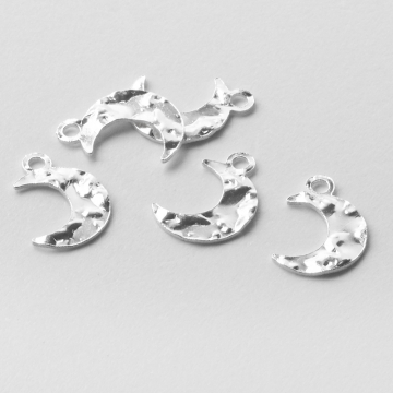 Srebrna zawieszka księżyc młotkowany cienki AG925 9,5mm