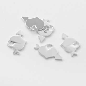 Srebrna zawieszka serce przebite strzałą AG925 5,5mm