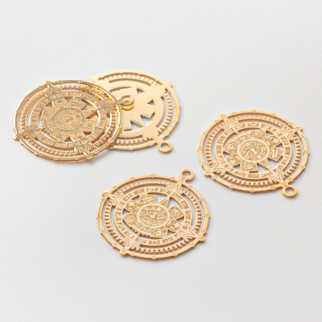 Srebrna zawieszka kalendarz majów AG925 pozłacana 25mm