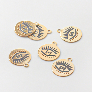 Srebrna zawieszka oko w kółku AG925 pozłacana 14mm