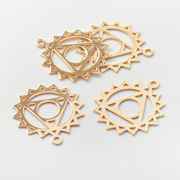 Srebrna zawieszka symbol czakry gardła AG925 pozłacana 22mm