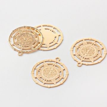 Srebrna zawieszka kalendarz majów AG925 pozłacany 23mm