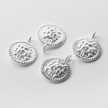 Srebrna zawieszka medalion usta prawdy AG925 19mm