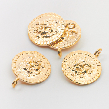 Srebrna zawieszka medalion usta prawdy AG925 pozłacana 19mm