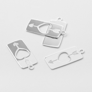 Srebrna zawieszka wycięte serce ze strzałą AG925 20,5mm