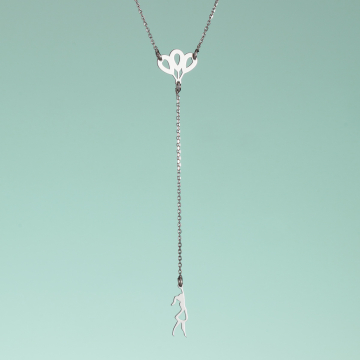 Naszyjnik rodowany dziewczynka z balonikami AG925 41 cm