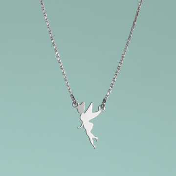 Naszyjnik rodowany z wróżką AG925 42 cm