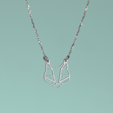 Naszyjnik rodowany z panterą AG925 42 cm