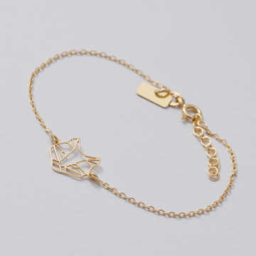 Bransoletka złocona z panterą AG925 16.5 cm