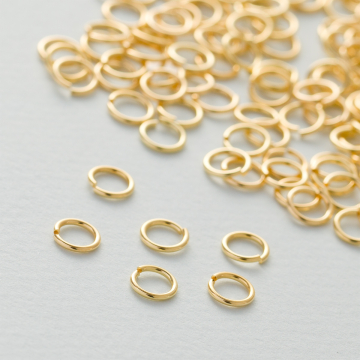 Srebrne kółeczka zaciskowe AG925 pozłacane 7x0,8mm