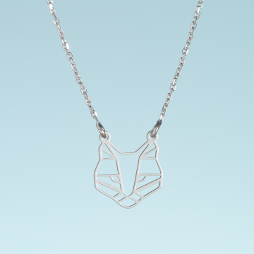 Srebrny rodowany naszyjnik origami Koneko AG925 44cm