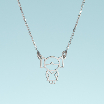 Srebrny rodowany naszyjnik origami Musume AG925 42cm