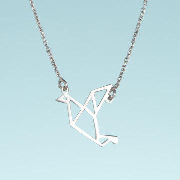 Srebrny rodowany naszyjnik origami Hato AG925 44cm