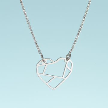 Srebrny rodowany naszyjnik origami Gendai no kokoro AG925 44cm