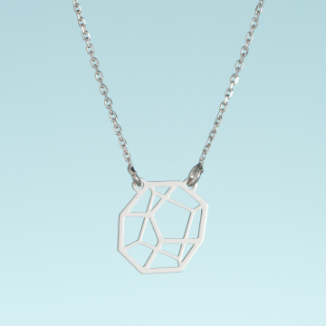 Srebrny rodowany naszyjnik origami Kotai AG925 44cm