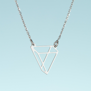 Srebrny rodowany naszyjnik origami Piramiddo AG925 44cm