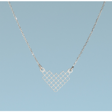 Srebrny rodowany naszyjnik łuski AG925 44-46cm