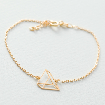 Srebrna pozłacana bransoletka origami Piramiddo AG925 20cm