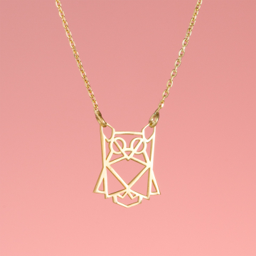 Srebrny pozłacany naszyjnik origami Fukuru AG925 44cm