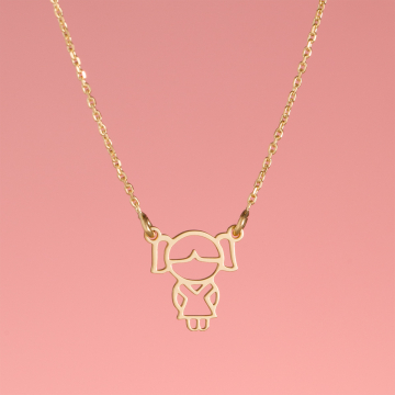 Srebrny pozłacany naszyjnik origami Musume AG925 42cm