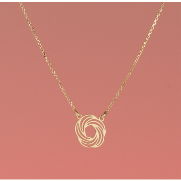 Srebrny, pozłacany naszyjnik wir AG925 44-46cm