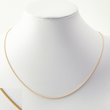 Srebrny łańcuszek lisi ogon z przedłużką AG925 pozłacany 45cm