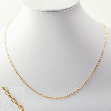 Srebrny łańcuszek forza podłużny z zapięciem AG925 pozłacany 45,5cm