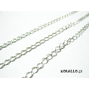Srebrny łańcuch diamentowany AG925 3,3x4,2mm