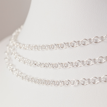 Srebrny łańcuszek kółeczka AG925 3.5mm