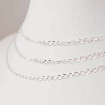 Srebrny łańcuszek romb diamentowany AG925 2.5mm