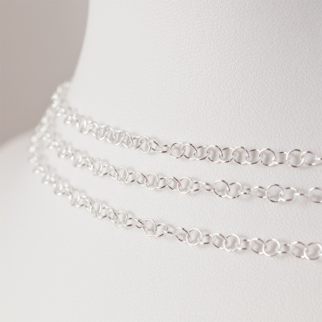 Srebrny łańcuszek kółeczka AG925 3mm