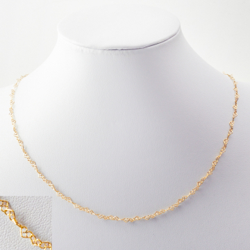 Srebrny łańcuszek serca z zapięciem AG925 pozłacany 45cm