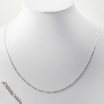 Srebrny łańcuszek figaro z zapięciem AG925 45cm