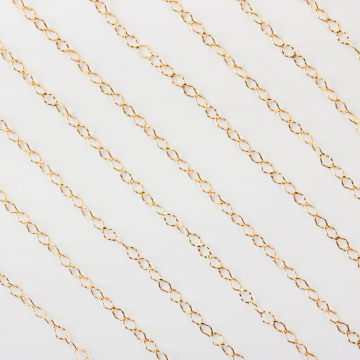 Srebrny łańcuszek rombo karbowany AG925 pozłacany 3,2x4,5mm