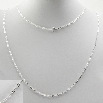 Srebrny łańcuszek owal płaski z zapięciem 60cm AG925 5,5x2,5mm