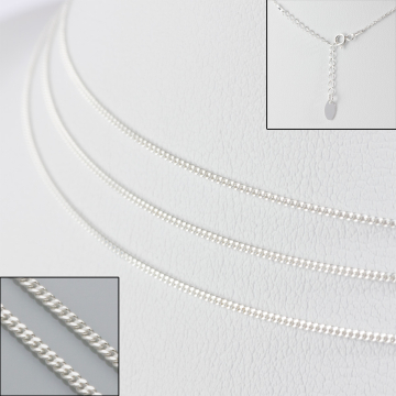 Srebrny łańcuszek pancerka z przedłużką AG925 44cm