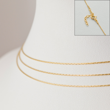 Srebrny, pozłacany łańcuszek z przedłużką cardano AG925 44cm