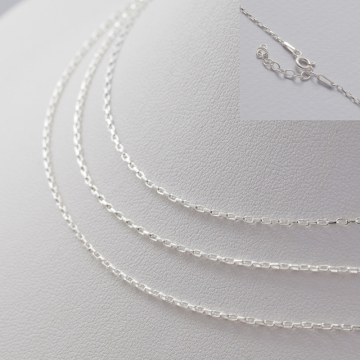 Łańcuszek gotowy ankier prostokątny z przedłużką AG925 45cm