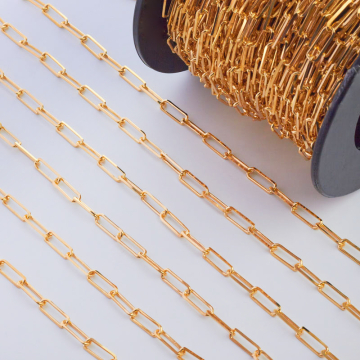 Łańcuch srebrny podłużne owale ścinane pozłacane AG925 13,5x4,8mm